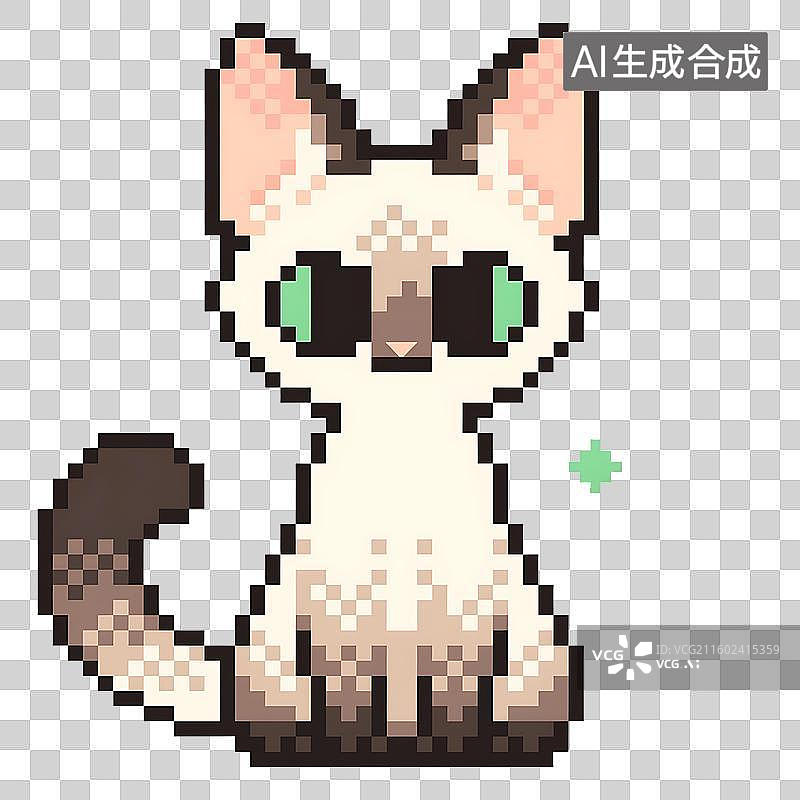 【AI数字艺术】像素风格的猫咪形象图片素材