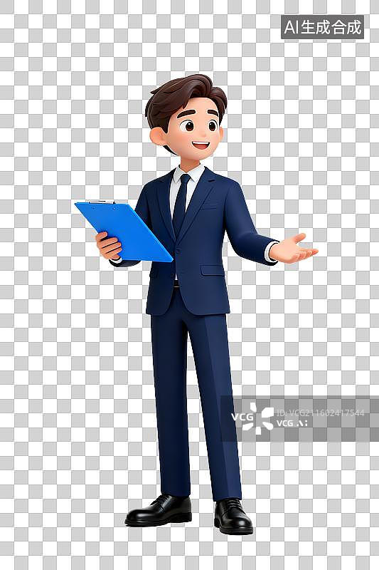 【AI数字艺术】3D男性商务人士图片素材