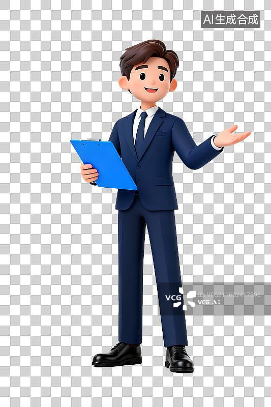 【AI数字艺术】3D男性商务人士图片素材