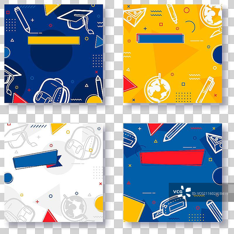 复古风开学季Instagram帖子合集图片素材