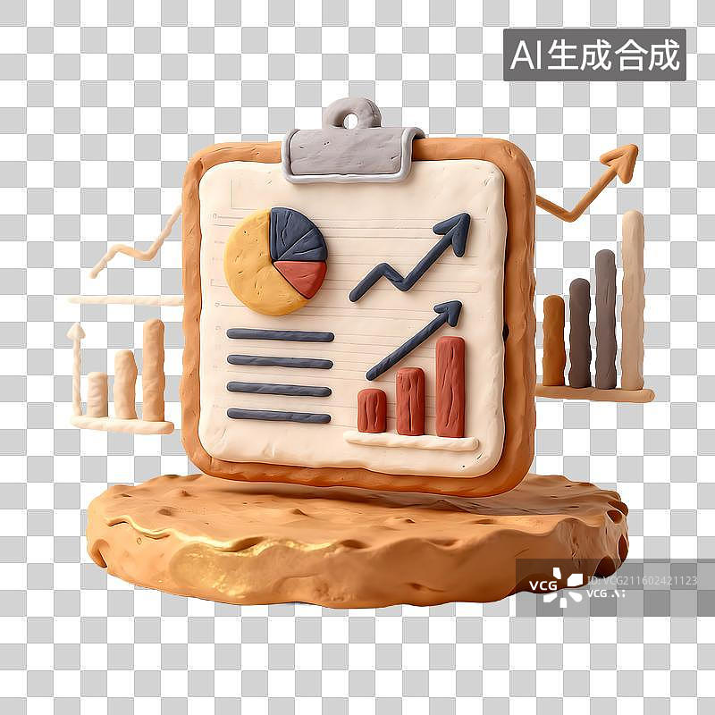 【AI数字艺术】数据图表与分析剪贴板图片素材