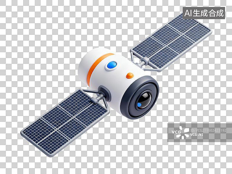 【AI数字艺术】3D拟物风科技元素卫星图片素材