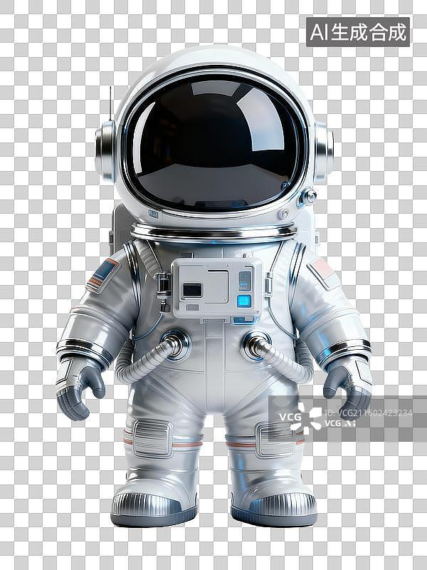 【AI数字艺术】3D拟物风科技元素宇航员图片素材