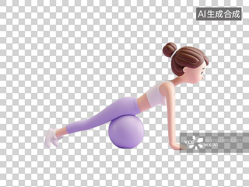 【AI数字艺术】普拉提训练3D人物图片素材