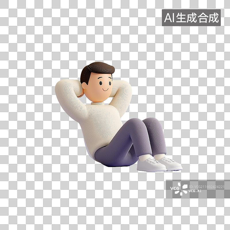 【AI数字艺术】普拉提训练3D人物图片素材