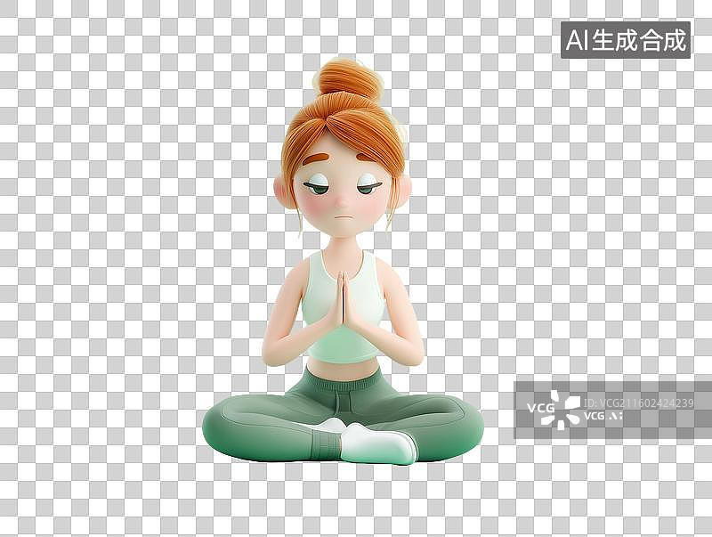 【AI数字艺术】瑜伽姿势3D人物图片素材
