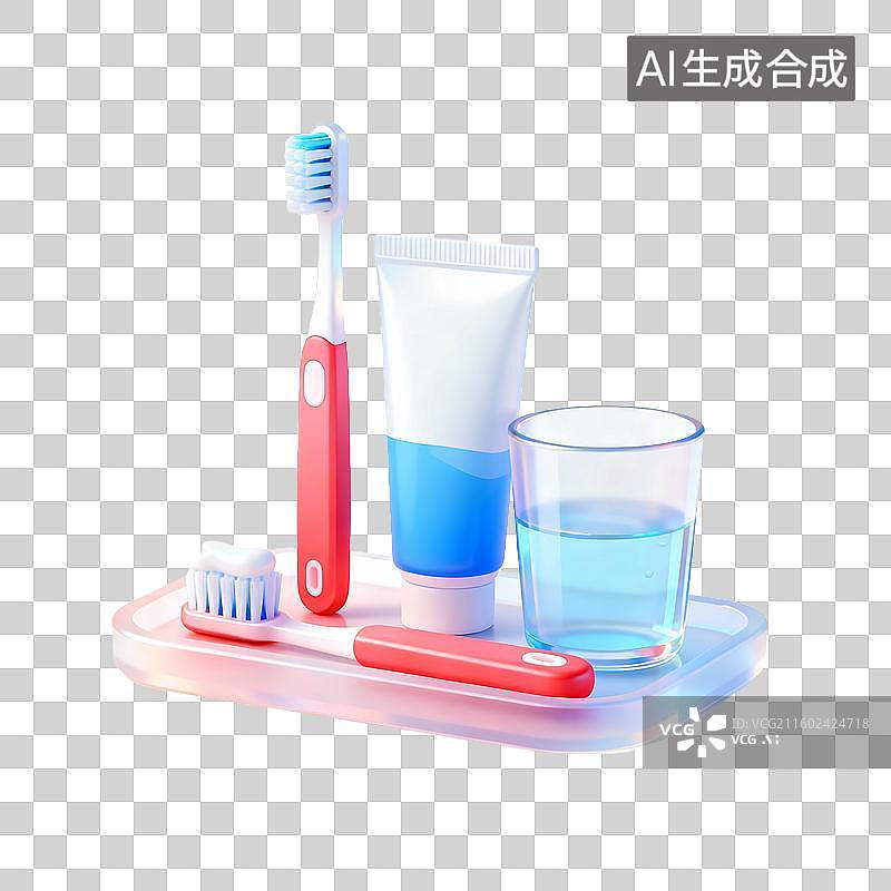 【AI数字艺术】3D轻拟物科技感医疗用品元素建模图片素材