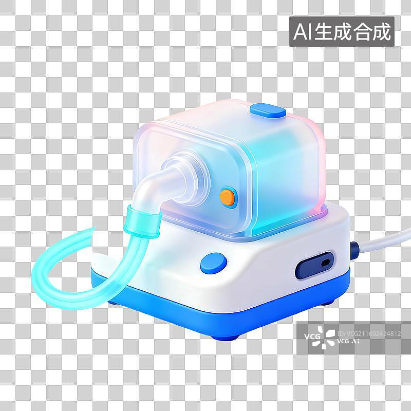 【AI数字艺术】3D轻拟物科技感医疗用品元素建模图片素材