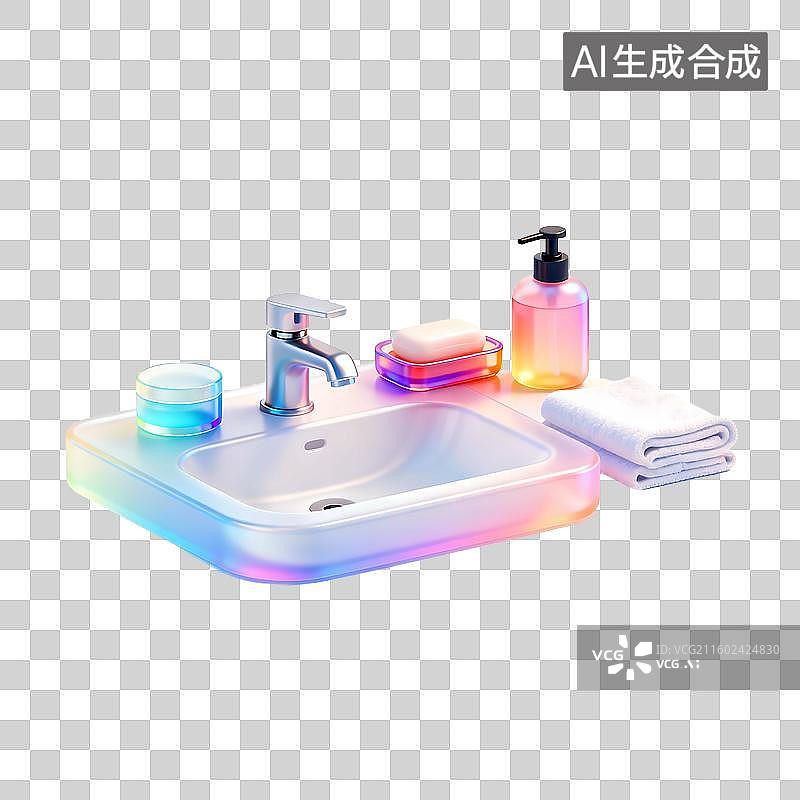 【AI数字艺术】3D轻拟物科技感医疗用品元素建模图片素材