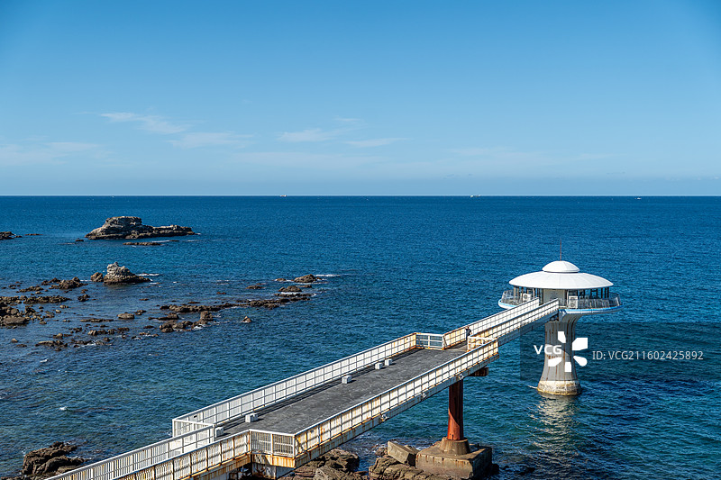 日本和歌山白滨海中展望塔图片素材
