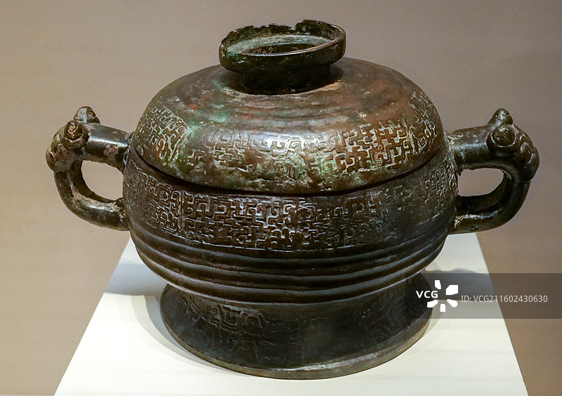 “秦公”青铜簋 春秋·秦 传1921年甘肃天水出土 中国国家博物馆“古代中国基本陈列”图片素材