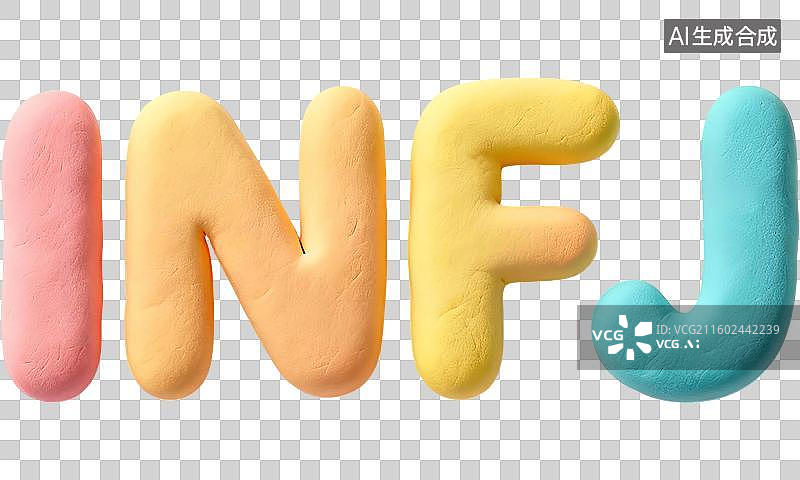 【AI数字艺术】mbti理论职业心理性格测试外交家NF型人格INFJ提倡者内向直觉情感判断3D手工超轻黏土橡皮泥风格图片素材