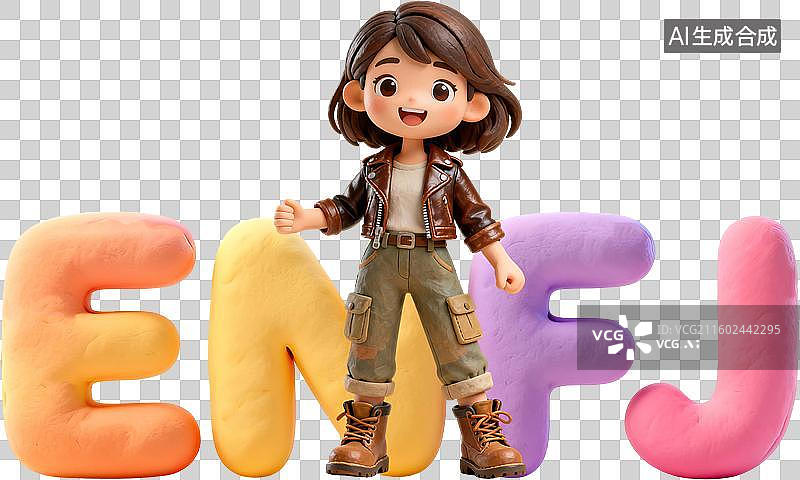 【AI数字艺术】mbti理论职业心理性格测试外交家NF型人格ENFJ主人公外向直觉情感判断3D手工超轻黏土橡皮泥风格图片素材