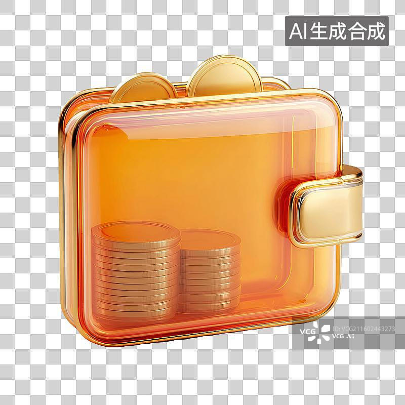 【AI数字艺术】透明钱包3D图标图片素材