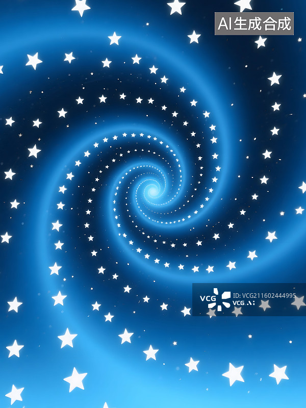 【AI数字艺术】小宇宙星星间隔比例螺旋式发散式从中旋转开来图片素材