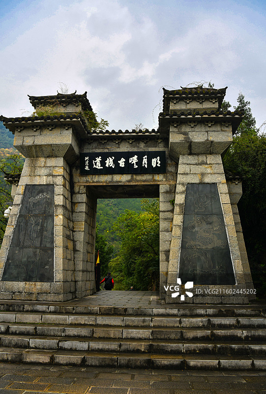 明月峡古栈道图片素材