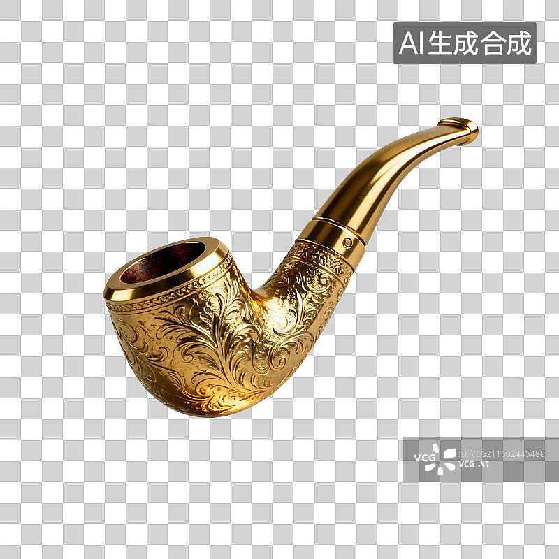 【AI数字艺术】3D渲染，吸烟，烟斗，免抠元素图片素材