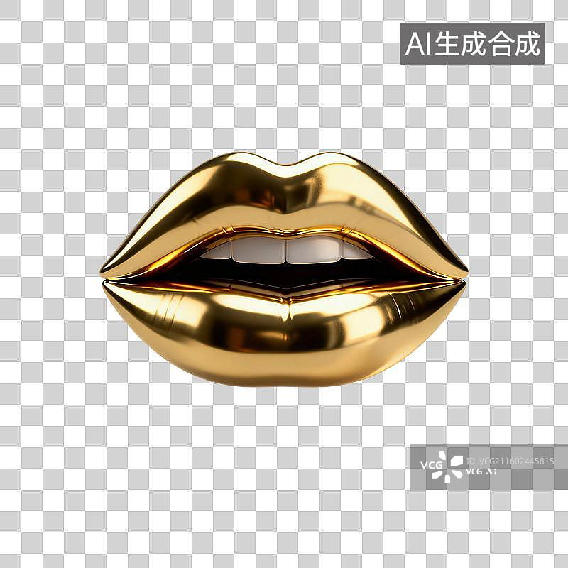 【AI数字艺术】3D渲染，女性的嘴唇和牙齿，嘴巴，五官，免抠元素图片素材