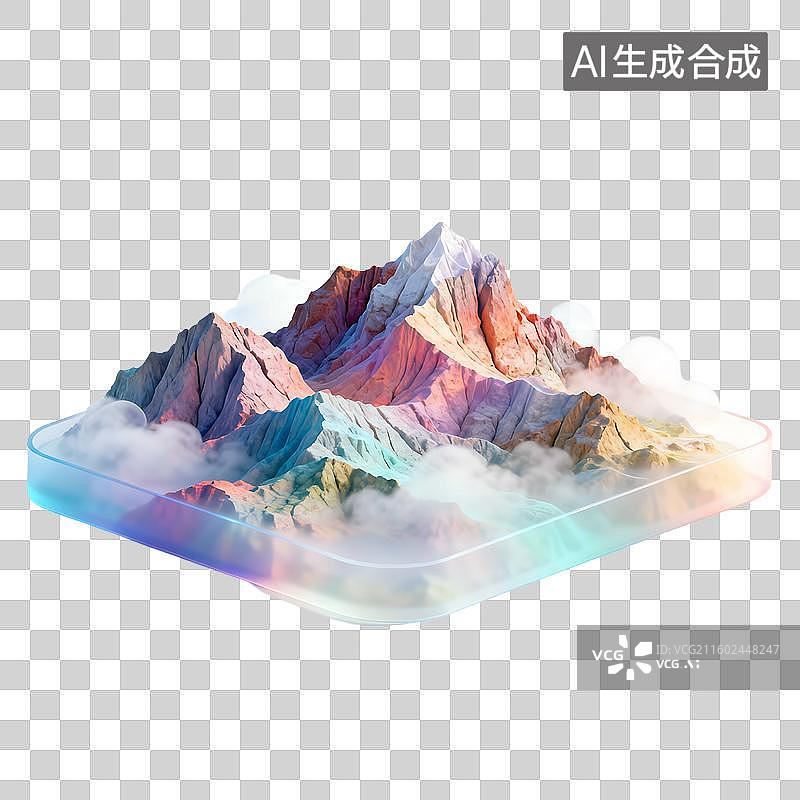 【AI数字艺术】现代可爱风轻拟物元素建模图片素材