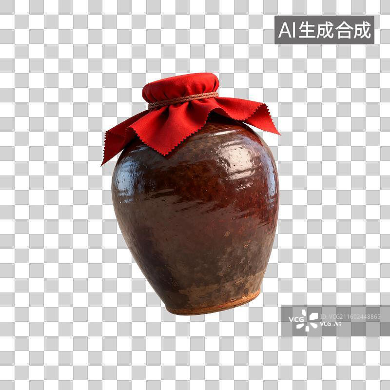【AI数字艺术】3D渲染国风素材，酒坛子，酒杯，绍兴黄酒，花雕酒，女儿红，传统文化，酒文化，免抠元素图片素材