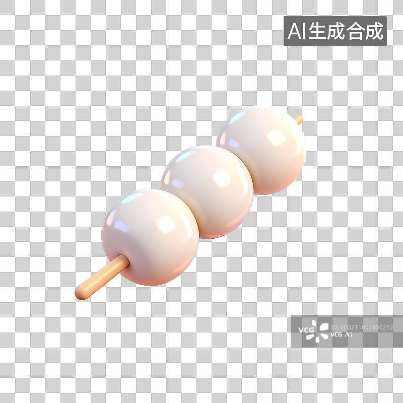 【AI数字艺术】糯米团子3D卡通立体轻拟物风格光滑质感清新物品素材图片素材