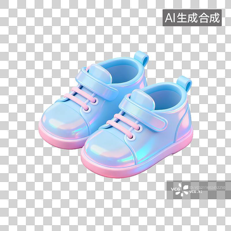 【AI数字艺术】3D卡通母婴用品图标——童鞋图片素材