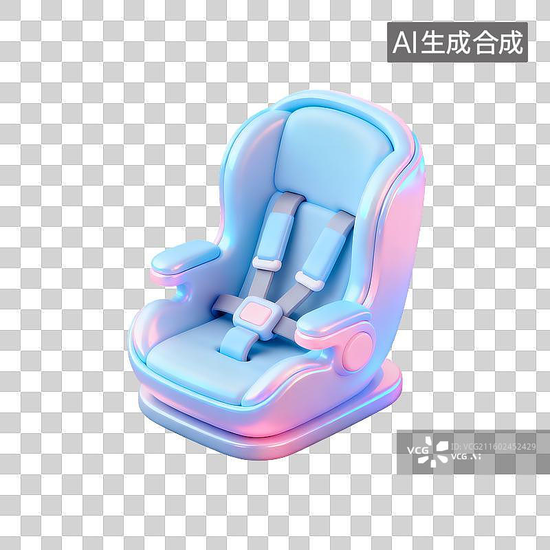 【AI数字艺术】3D卡通母婴用品图标——安全椅图片素材