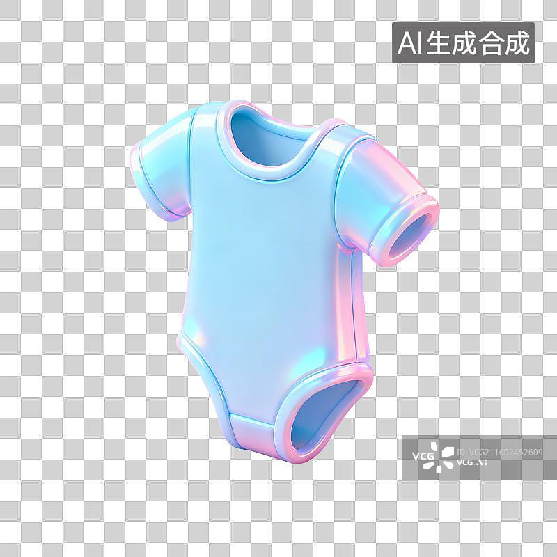 【AI数字艺术】3D卡通母婴用品图标——连体服图片素材