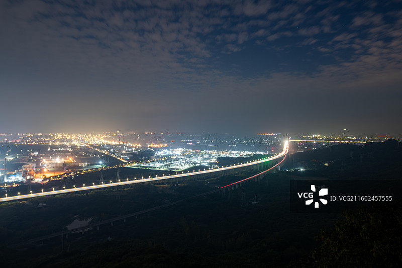 五峰山长江大桥晚霞图片素材