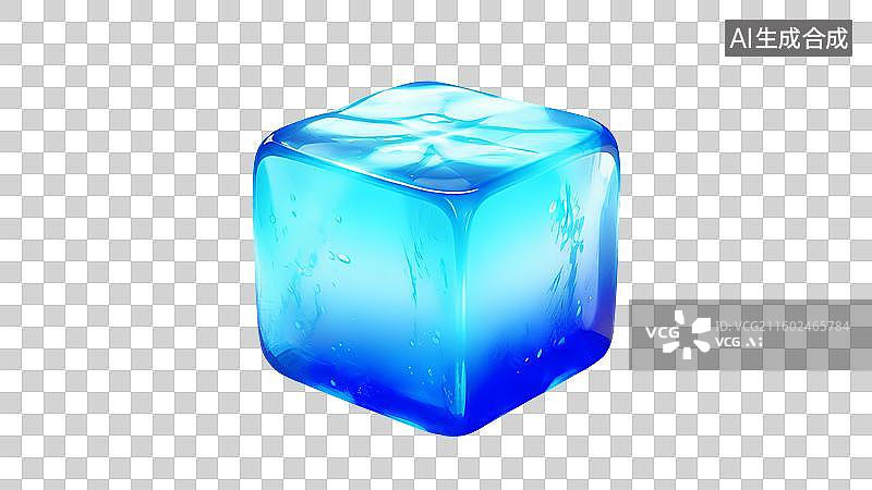 【AI数字艺术】蓝色冰块，夏天，免抠元素图片素材