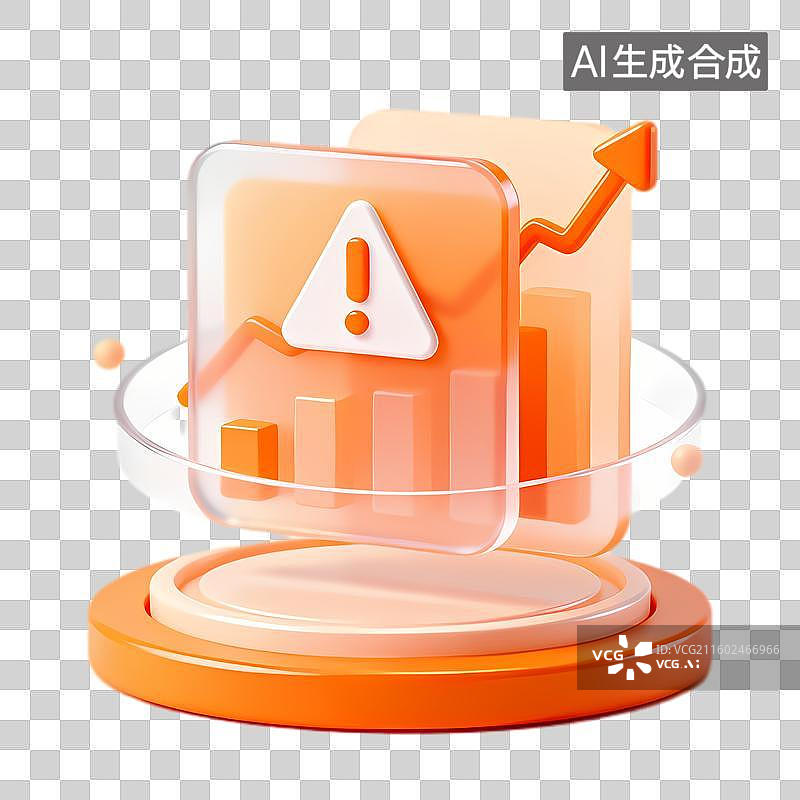 【AI数字艺术】带有警示的数据分析图标图片素材