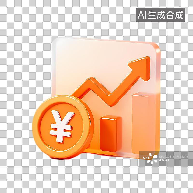【AI数字艺术】日元符号与上升图表的金融增长图片素材