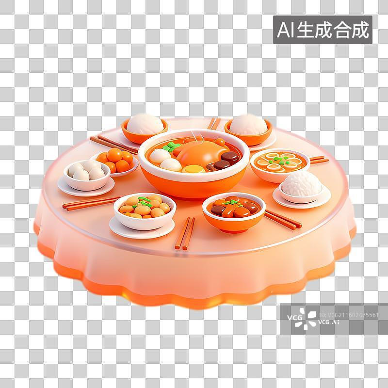 【AI数字艺术】一桌美味多样的中式菜肴图片素材