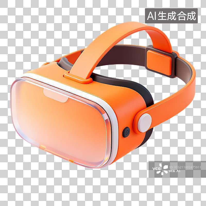 【AI数字艺术】橙色虚拟现实头戴设备图片素材