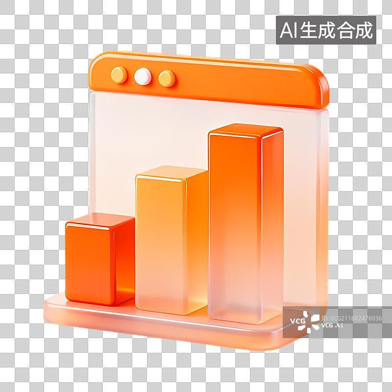 【AI数字艺术】橙色柱状图展示数据可视化图片素材