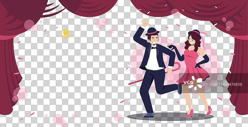 手绘扁平化设计歌舞表演模板图片素材