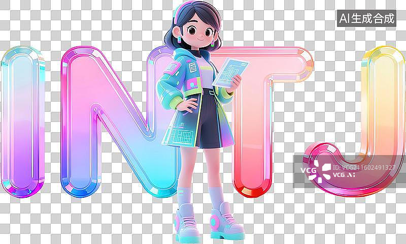 【AI数字艺术】mbti理论职业心理性格测试分析师NT型人格INTJ建筑师内向直觉思考判断3D人物时尚潮流未来科技感图片素材