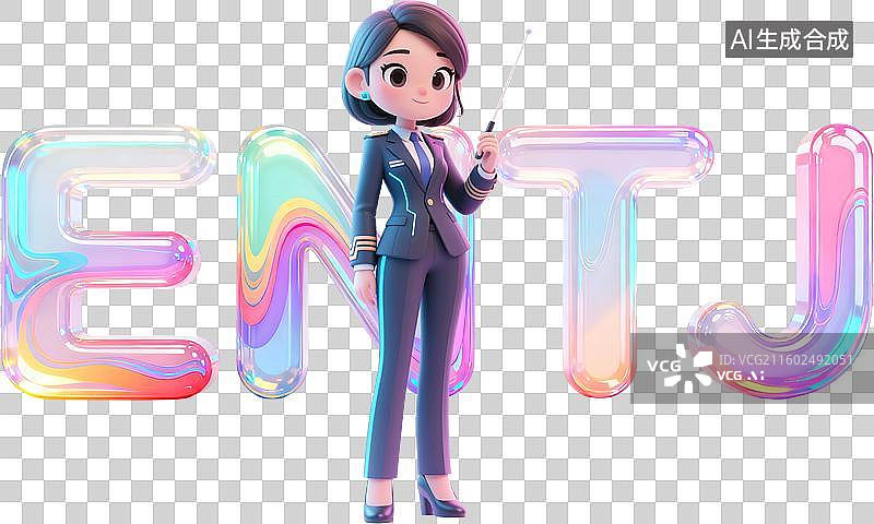 【AI数字艺术】mbti理论职业心理性格测试分析师NT型人格ENTJ指挥官外向直觉思考判断3D人物时尚潮流未来科技感图片素材