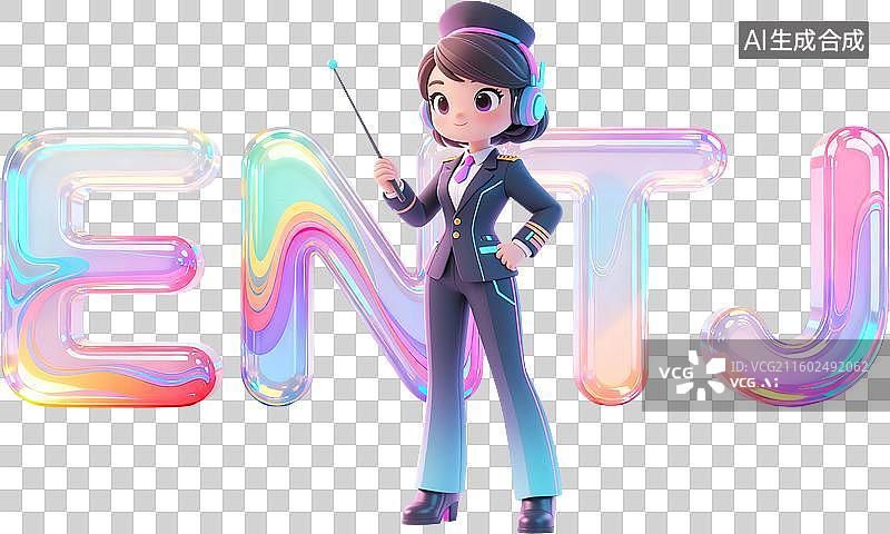 【AI数字艺术】mbti理论职业心理性格测试分析师NT型人格ENTJ指挥官外向直觉思考判断3D人物时尚潮流未来科技感图片素材