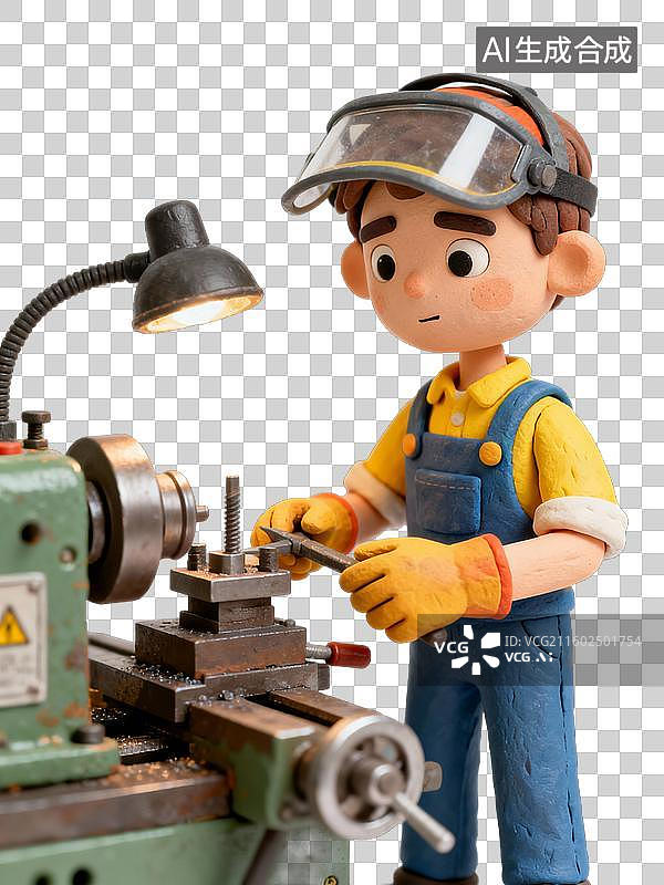 【AI数字艺术】工科大学生操作车床图片素材