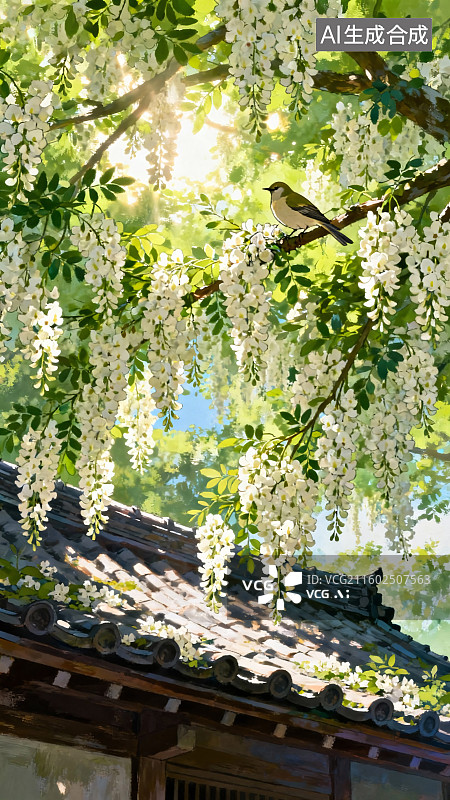 【AI数字艺术】春日光影插画图片素材