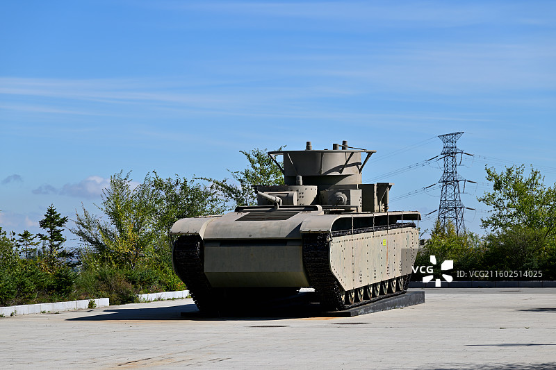 破旧的装甲坦克，战争机器，陆地作战，世界反法西斯战争海拉尔纪念园，内蒙古呼伦贝尔海拉尔图片素材