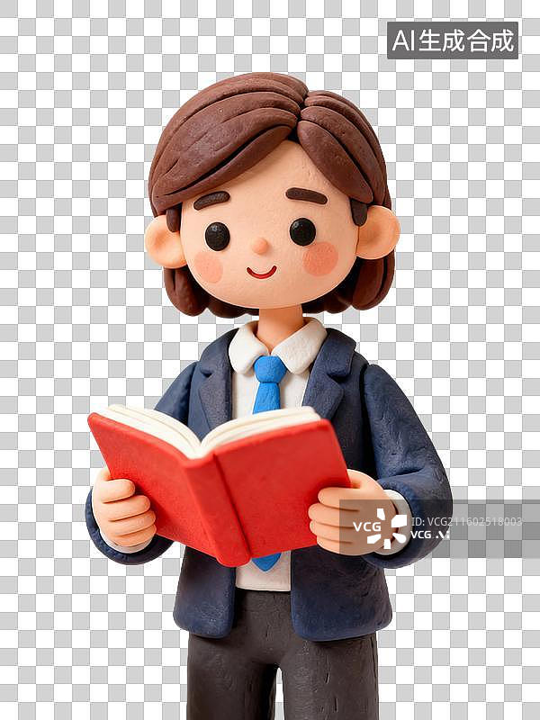 【AI数字艺术】戴眼镜领读的老师图片素材