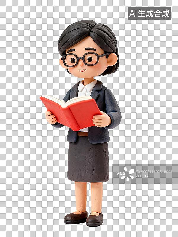 【AI数字艺术】戴眼镜领读的老师图片素材