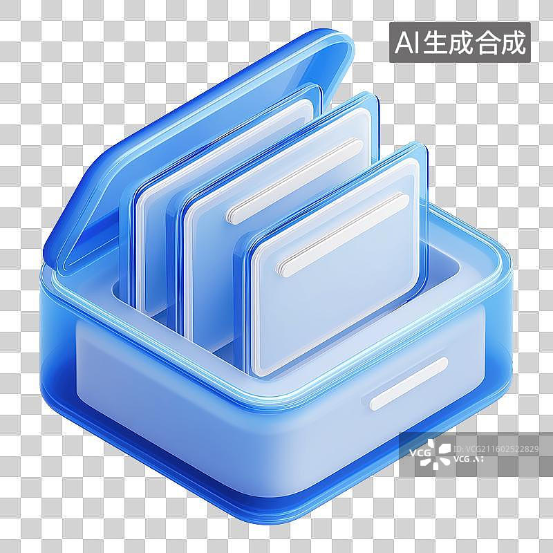 【AI数字艺术】蓝色文件夹图标图片素材