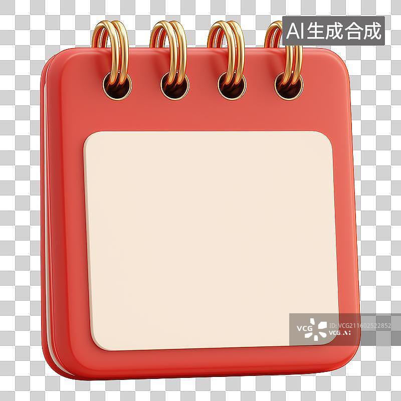【AI数字艺术】红色日历便签图片素材
