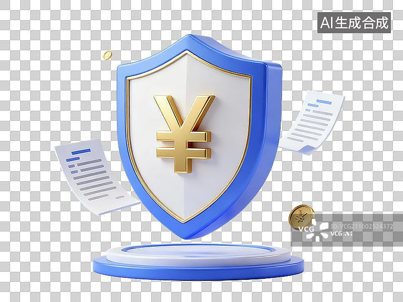 【AI数字艺术】数据图表和盾牌卡通插画图片素材