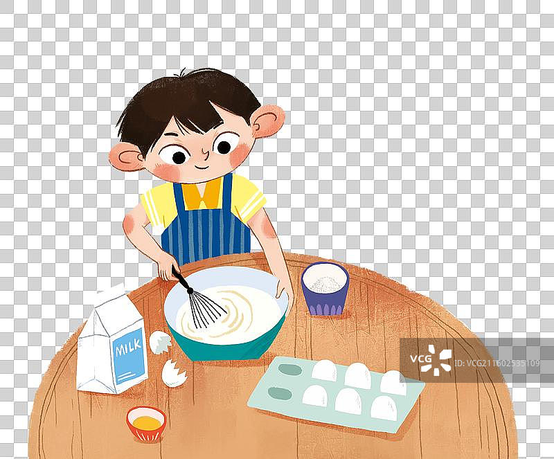 儿童做蛋糕图片素材