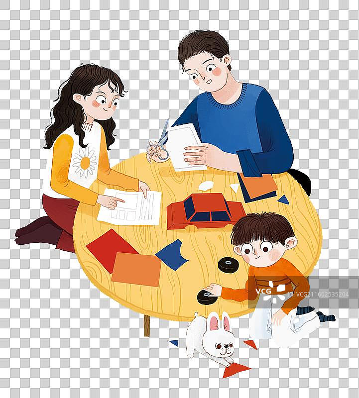 全家做手工图片素材