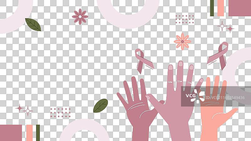 扁平化乳腺癌宣传月YouTube图片素材